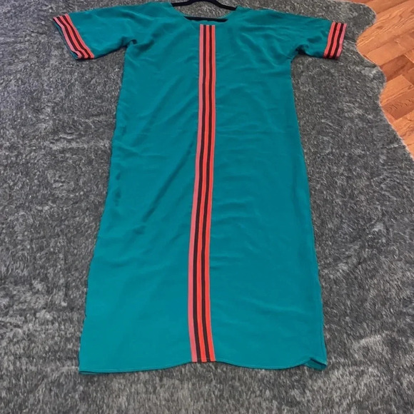 Vintage  Runway Luxury Fashion Red green kaftan dress Sz L - Picture 10 of 16